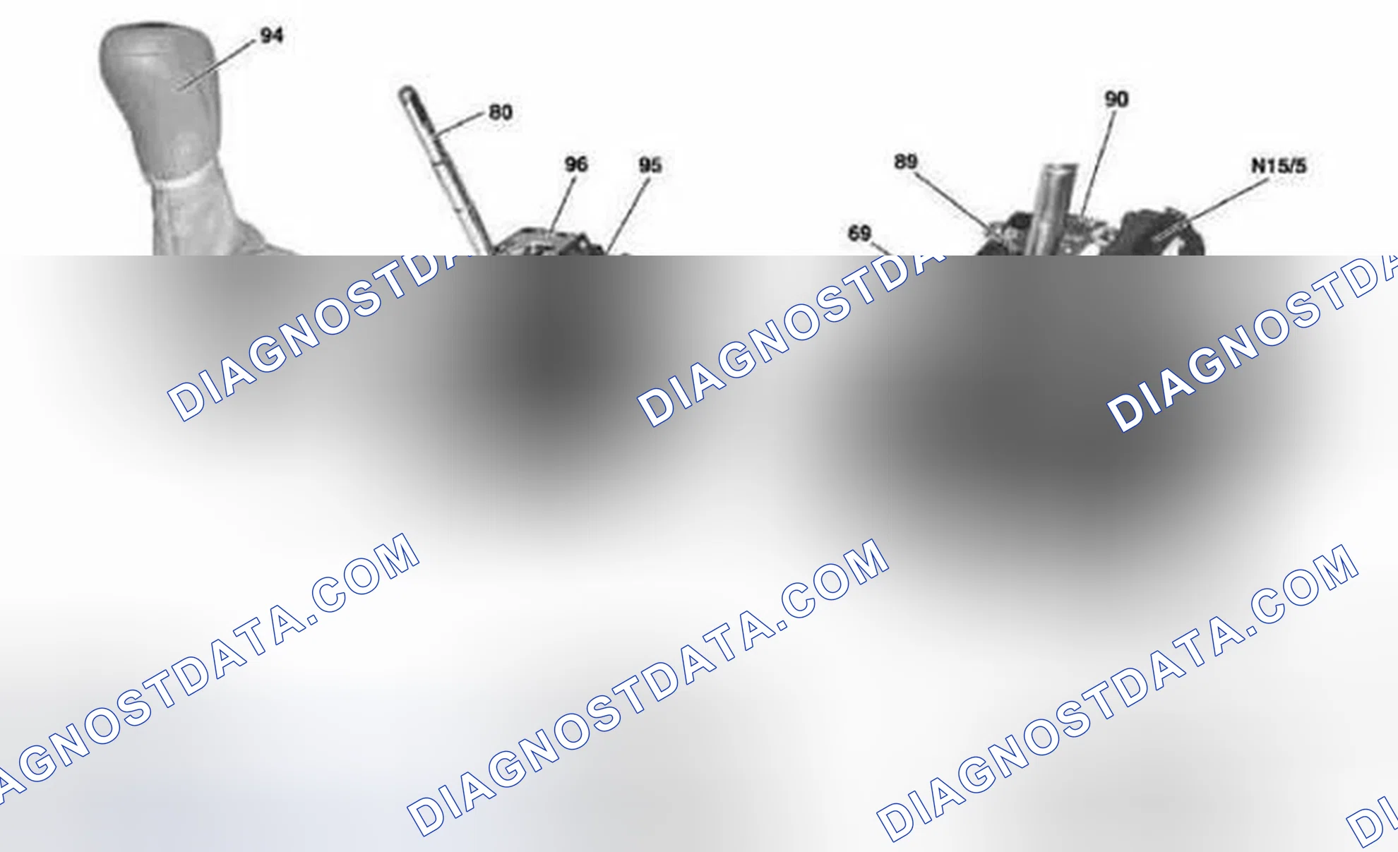 Scheme 19: Floor Shift Components - Transmission 722.9 In Model 203 Except Code (428) Steering Wheel Shift Buttons