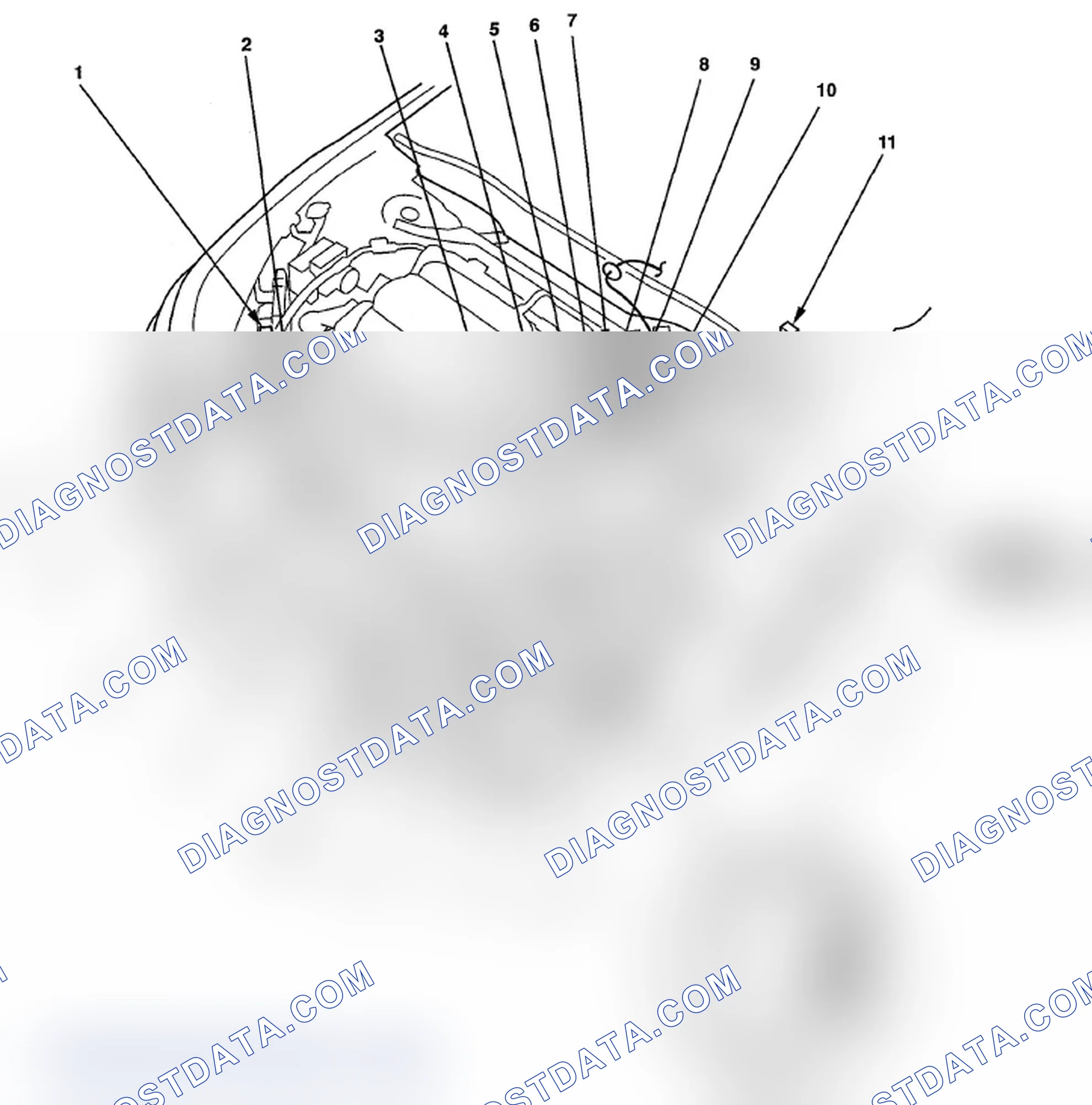 Scheme 517: Identifying Left Engine Compartment Wire Harness (Page 203-17)