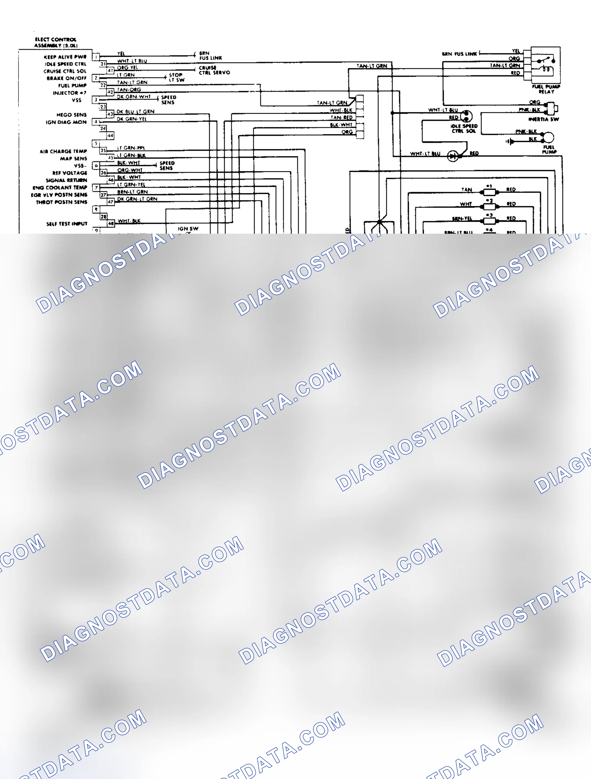Scheme 73: 5.0L SEFI EEC-IV Wiring Dia. (Crown Victoria & Grand Marquis)