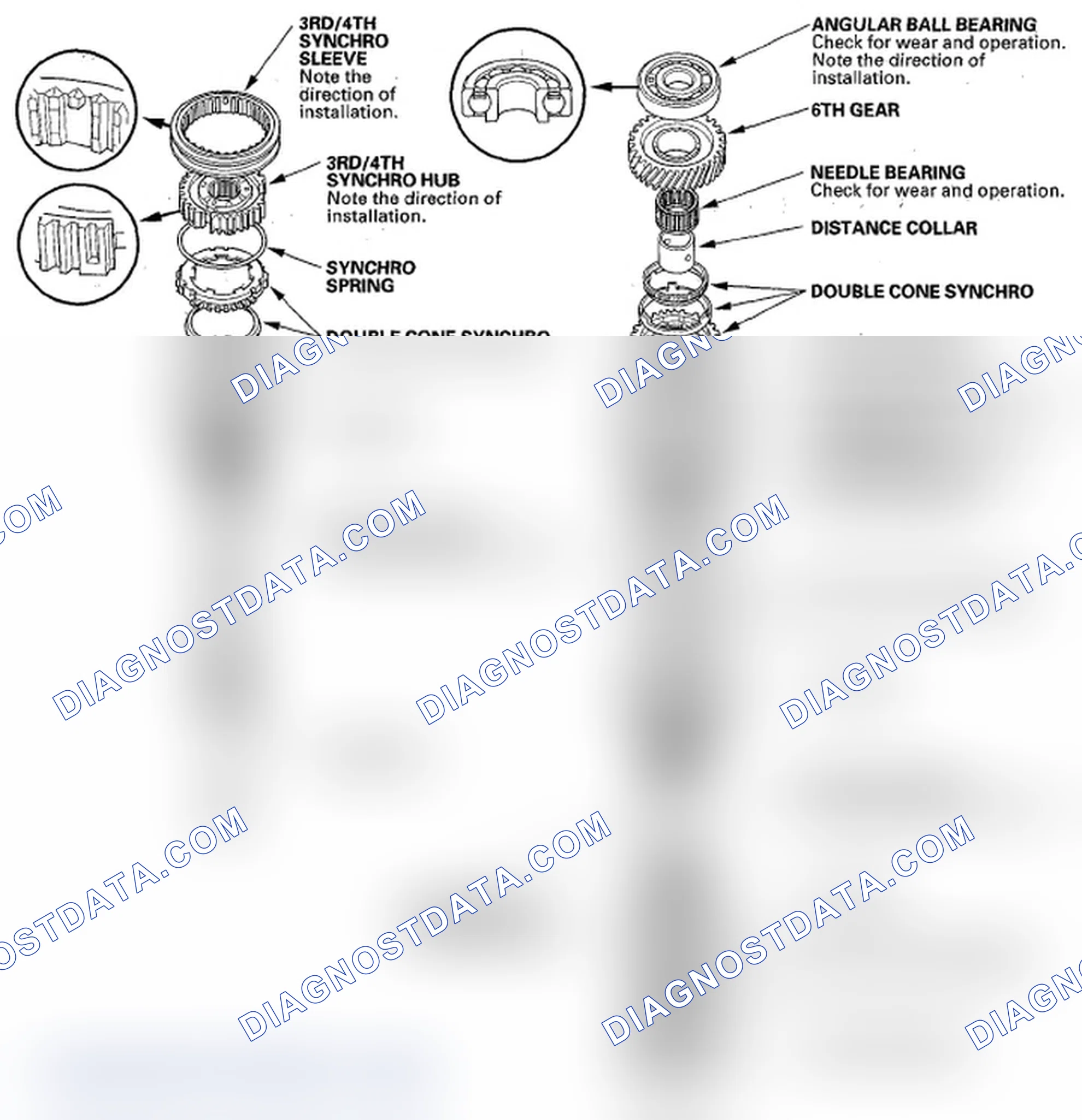 Scheme 108: Exploded View Of Mainshaft Reassembly