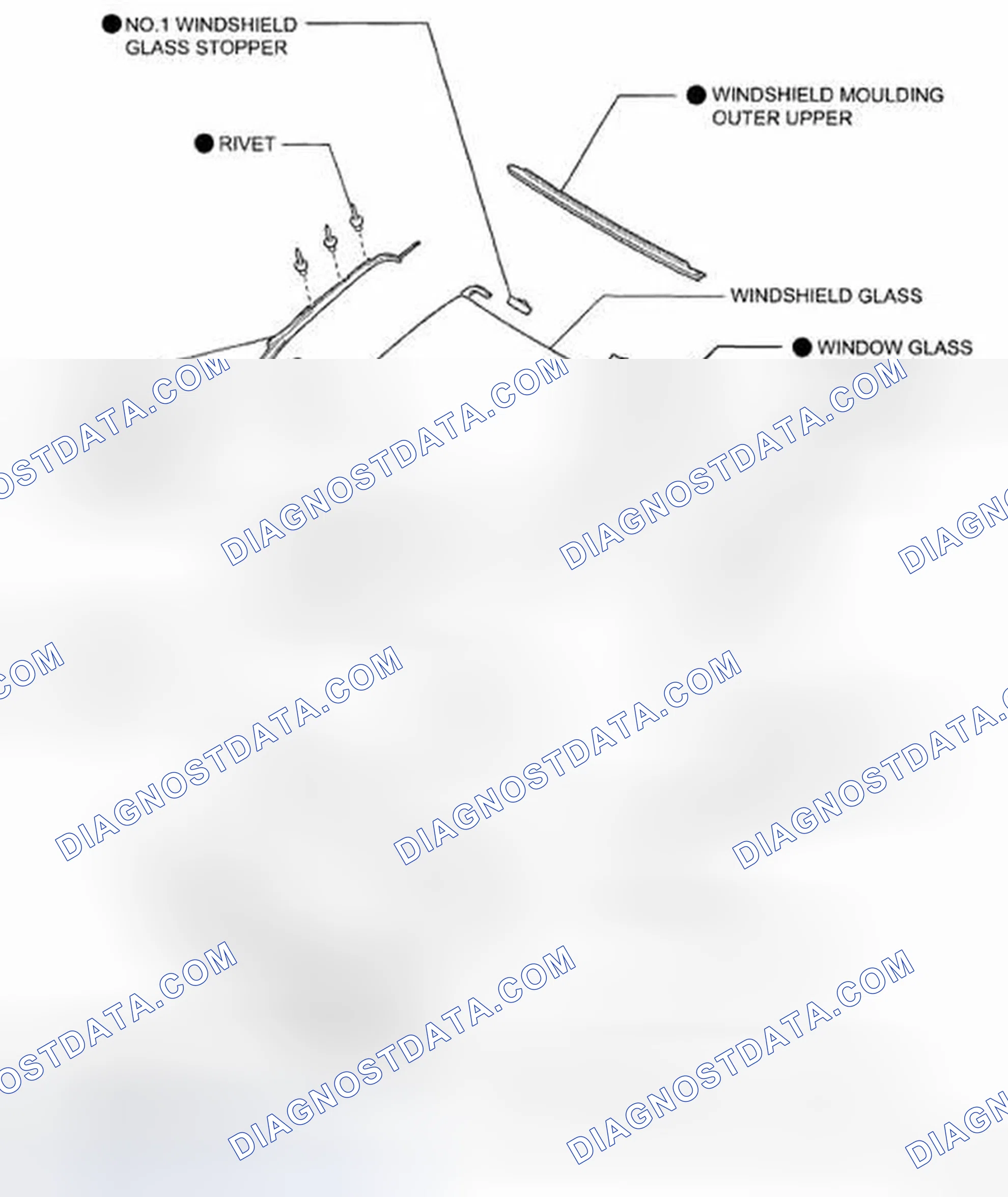 Scheme 36: Identifying Windshield Glass Components With Torque Specifications (1 Of 3)