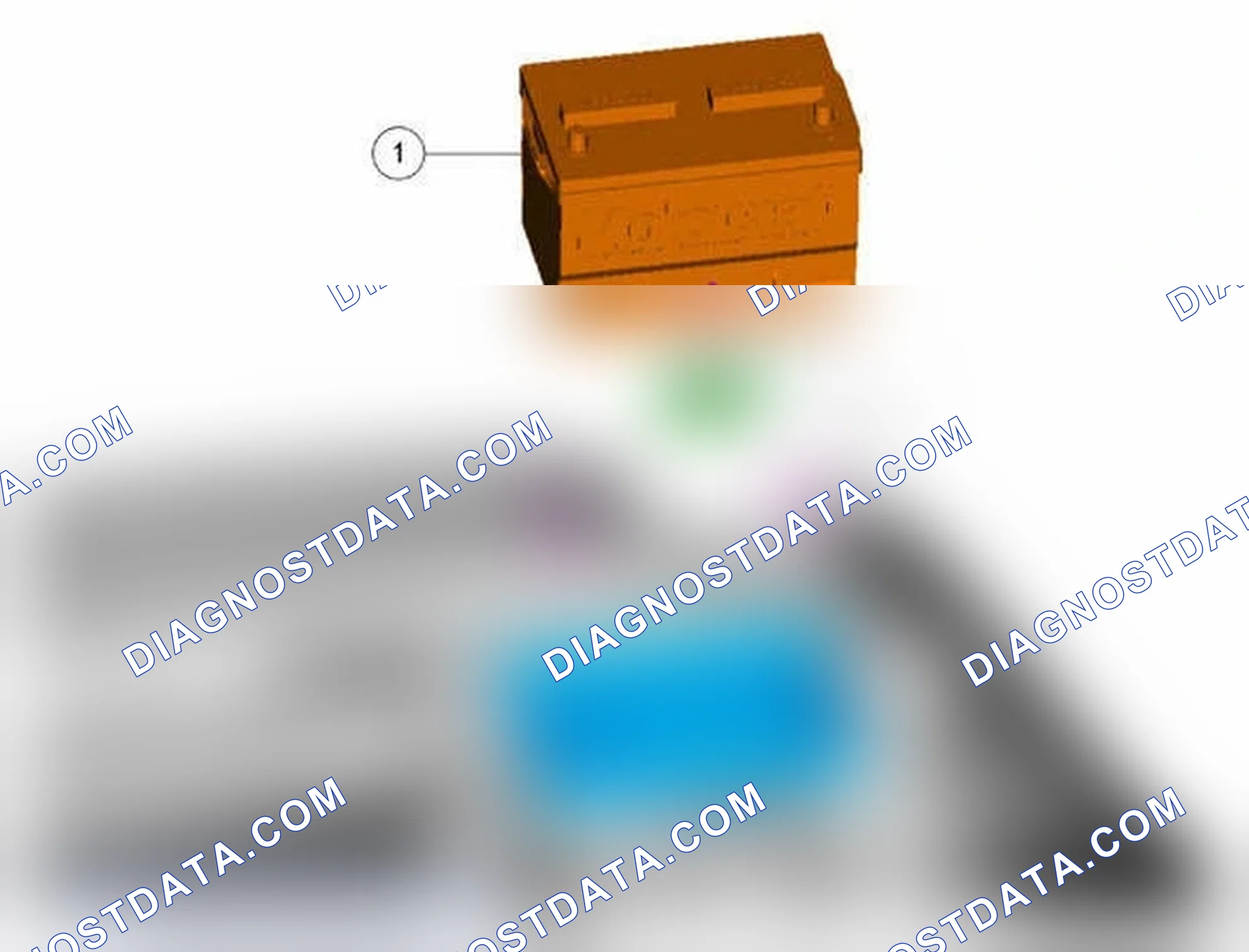 Scheme 48: Battery and Battery Tray - Exploded View, Primary