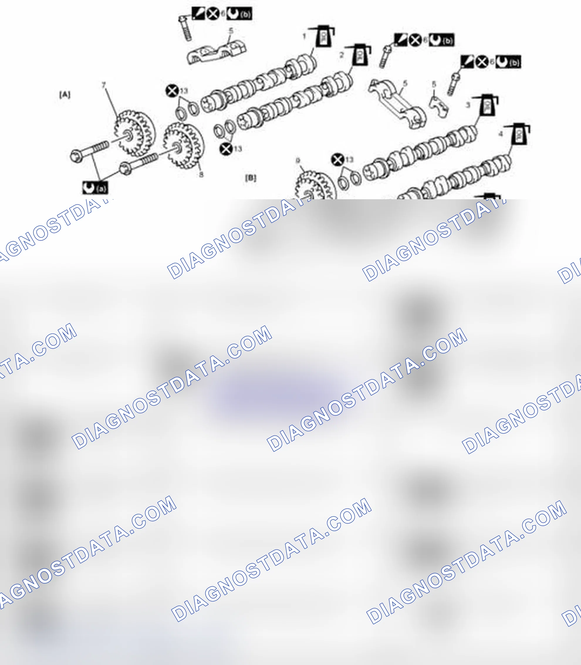Scheme 259: Camshaft, CMP Actuator, Valve Lash Adjuster and Valve Rocker Arm Components