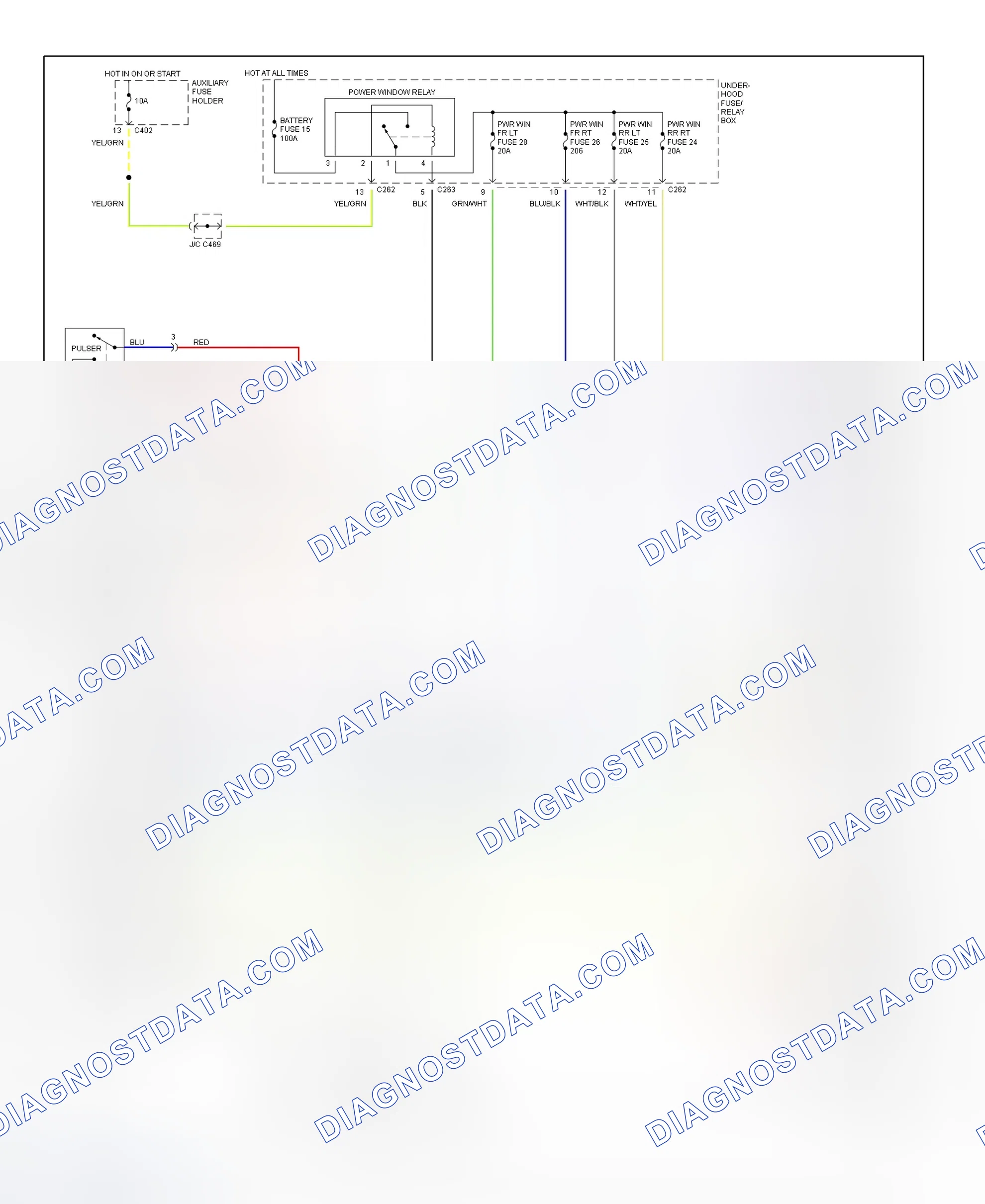 Scheme 7: Power Windows System Wiring Diagram (Odyssey & Oasis)