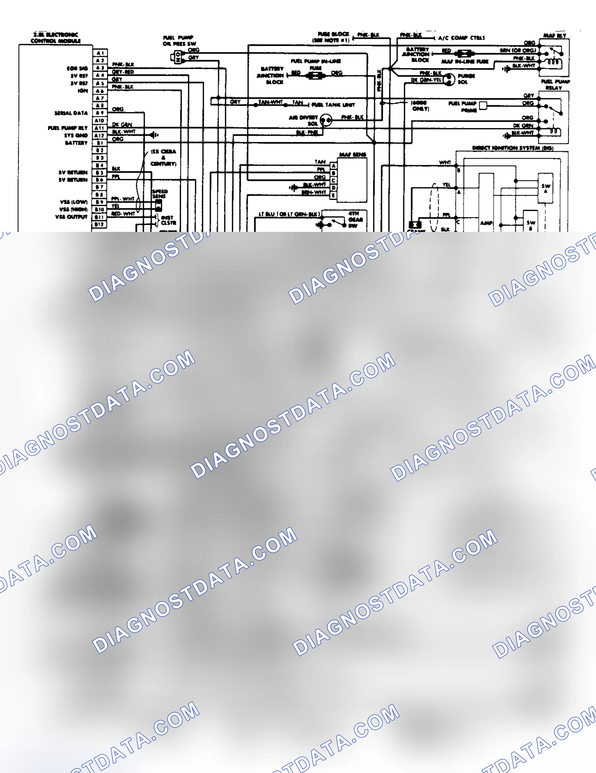Scheme 34: Wiring Diagram: Century, Celebrity, Ciera & 6000 2.8L PFI System