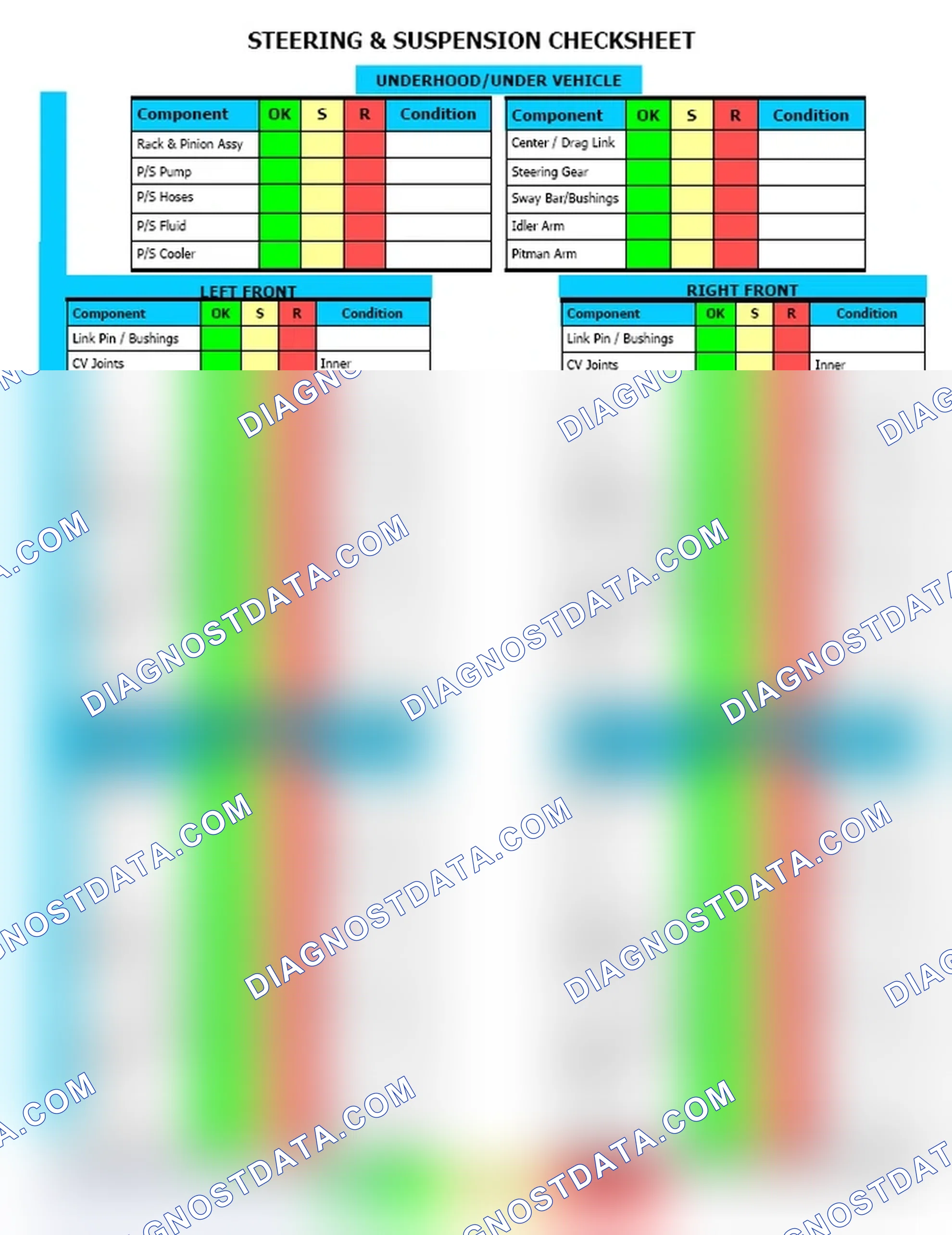 Scheme 12: Steering & Suspension Checksheet (2 Of 2)