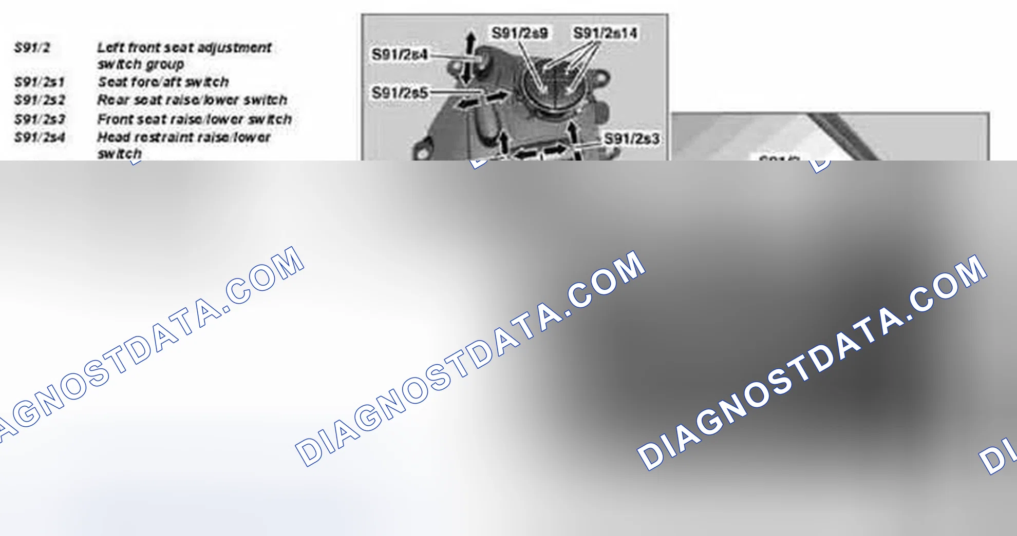 Fig. 18: Front Seat Adjustment Switch Group Function