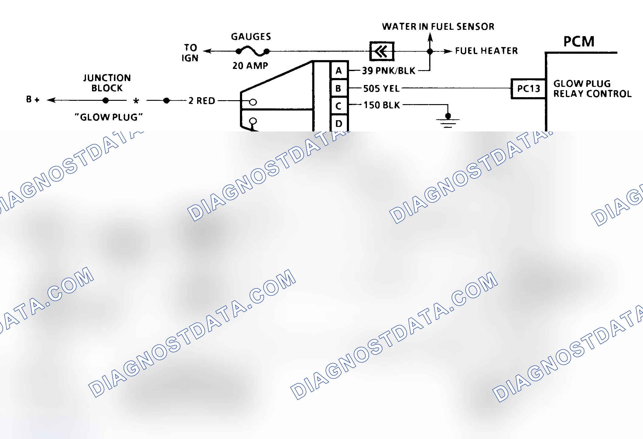 Scheme 336: DTC 29 Schematic ("C" & "K" Series) Glow Plug Relay Circuit Fault