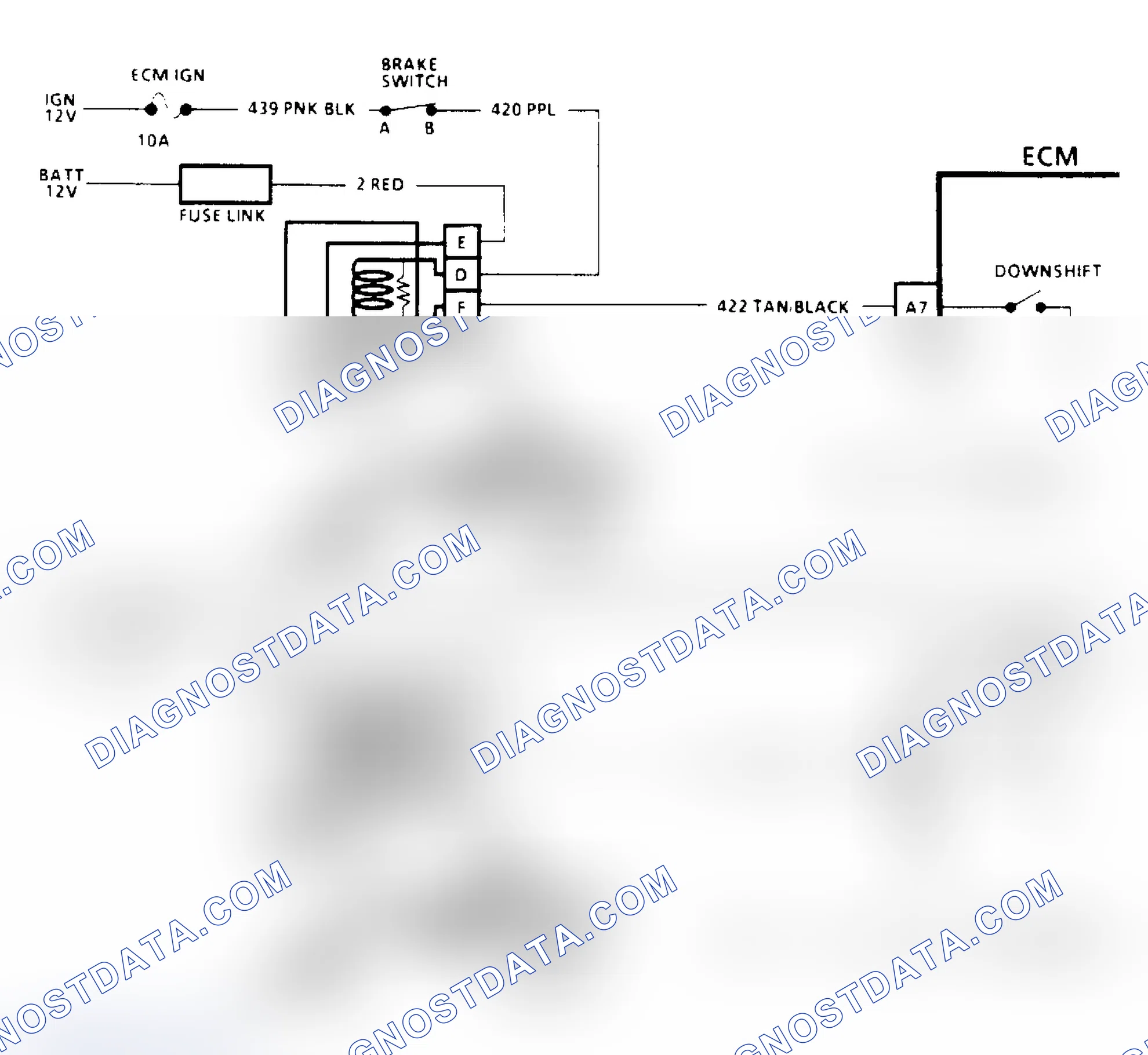 Scheme 134: THM 400 Downshift Control Electrical Diagnosis Schematic