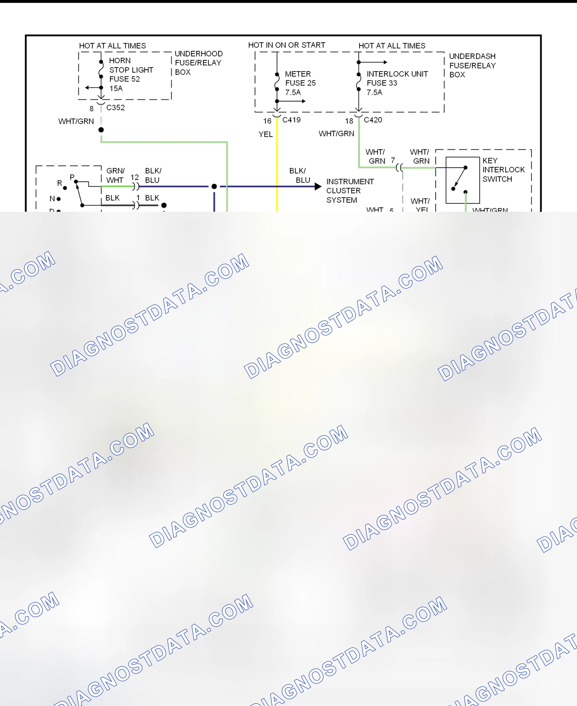 Scheme 128: Shift & Key Interlock System Wiring Schematic (Honda Civic - With CVT)