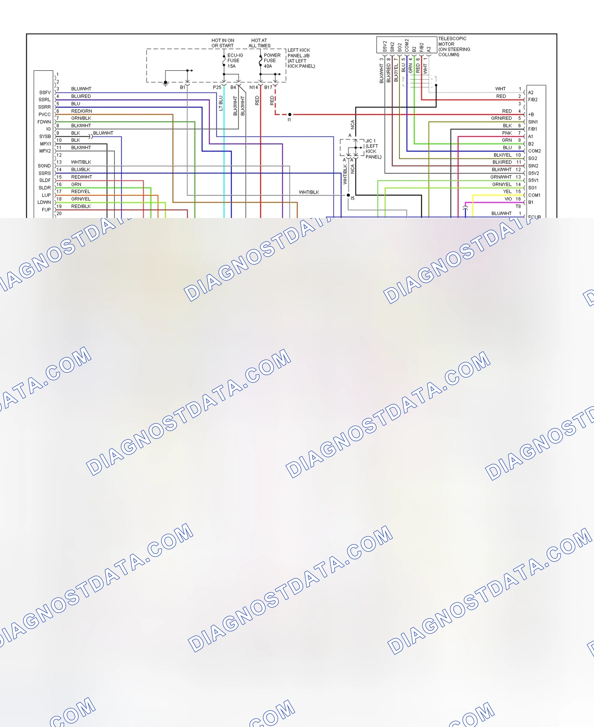 Scheme 8: Memory Mirrors, Seats & Steering Column System Wiring Diagram (LX470 - 2 Of 2)
