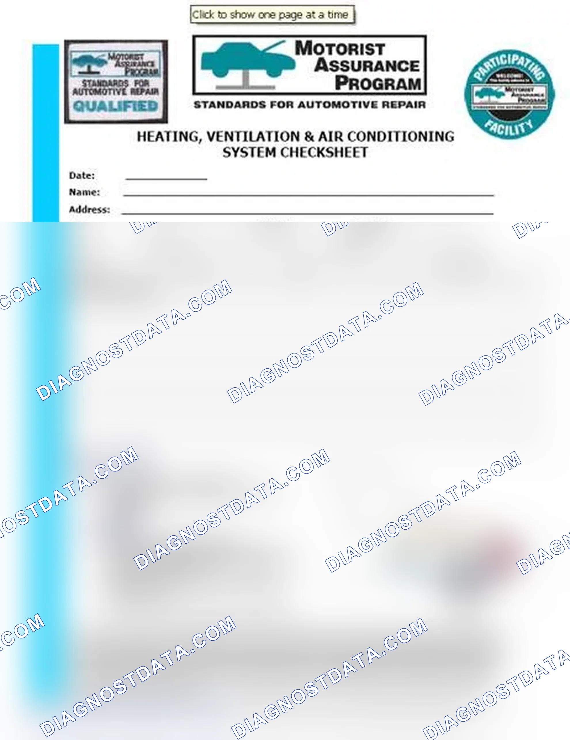 Scheme 15: Heating, Ventilation & Air Conditioning System Checksheet (1 Of 2)
