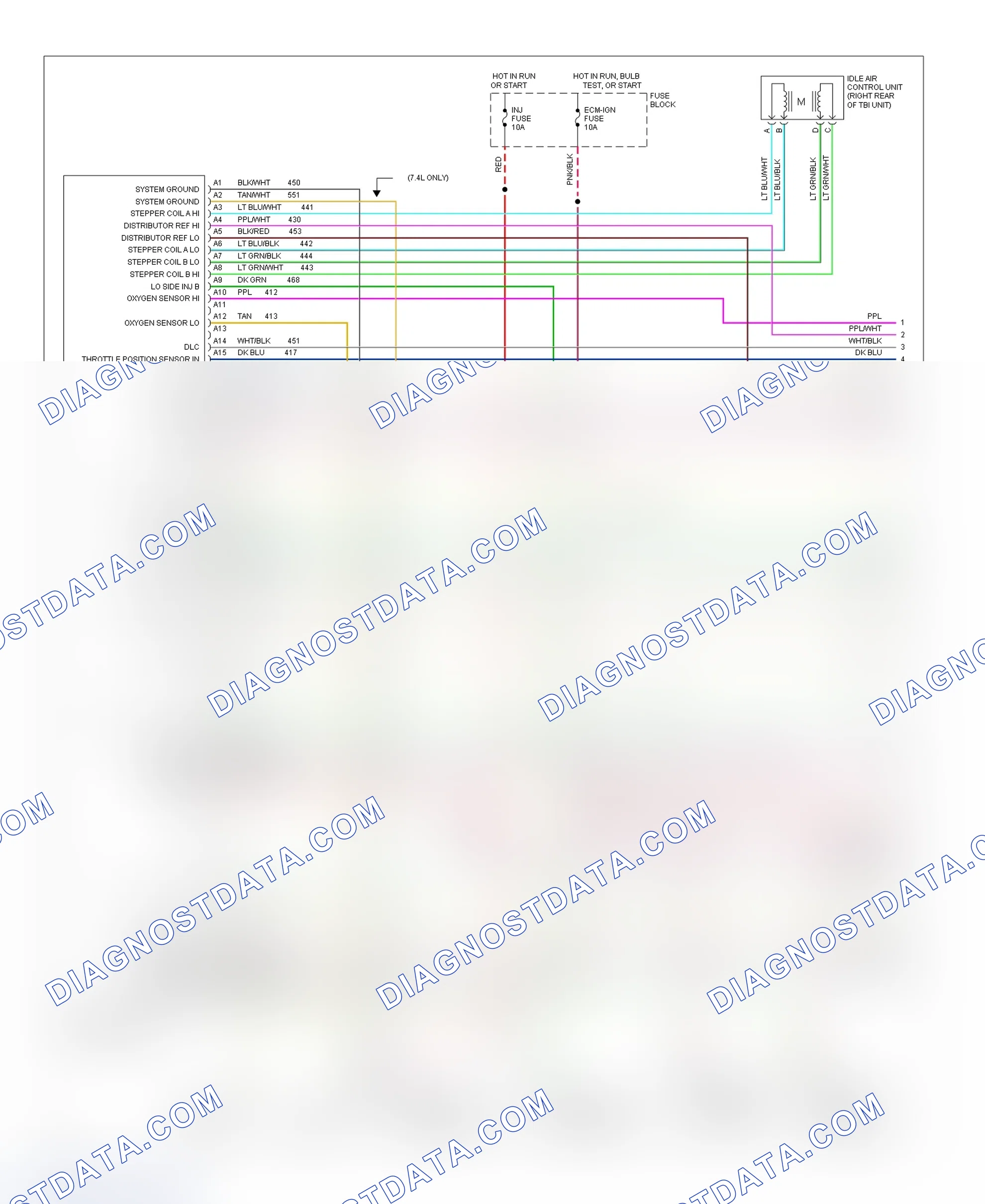 Scheme 121: Wiring Diagram (Pickup, Sierra, Suburban - 4.3L & 7.4L With M/T - 1 Of 3)